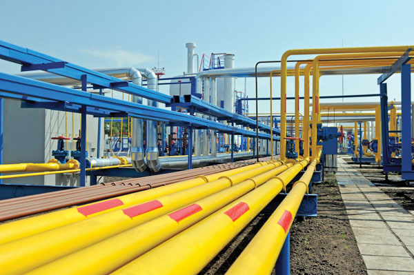 pipelines at an-industrial site