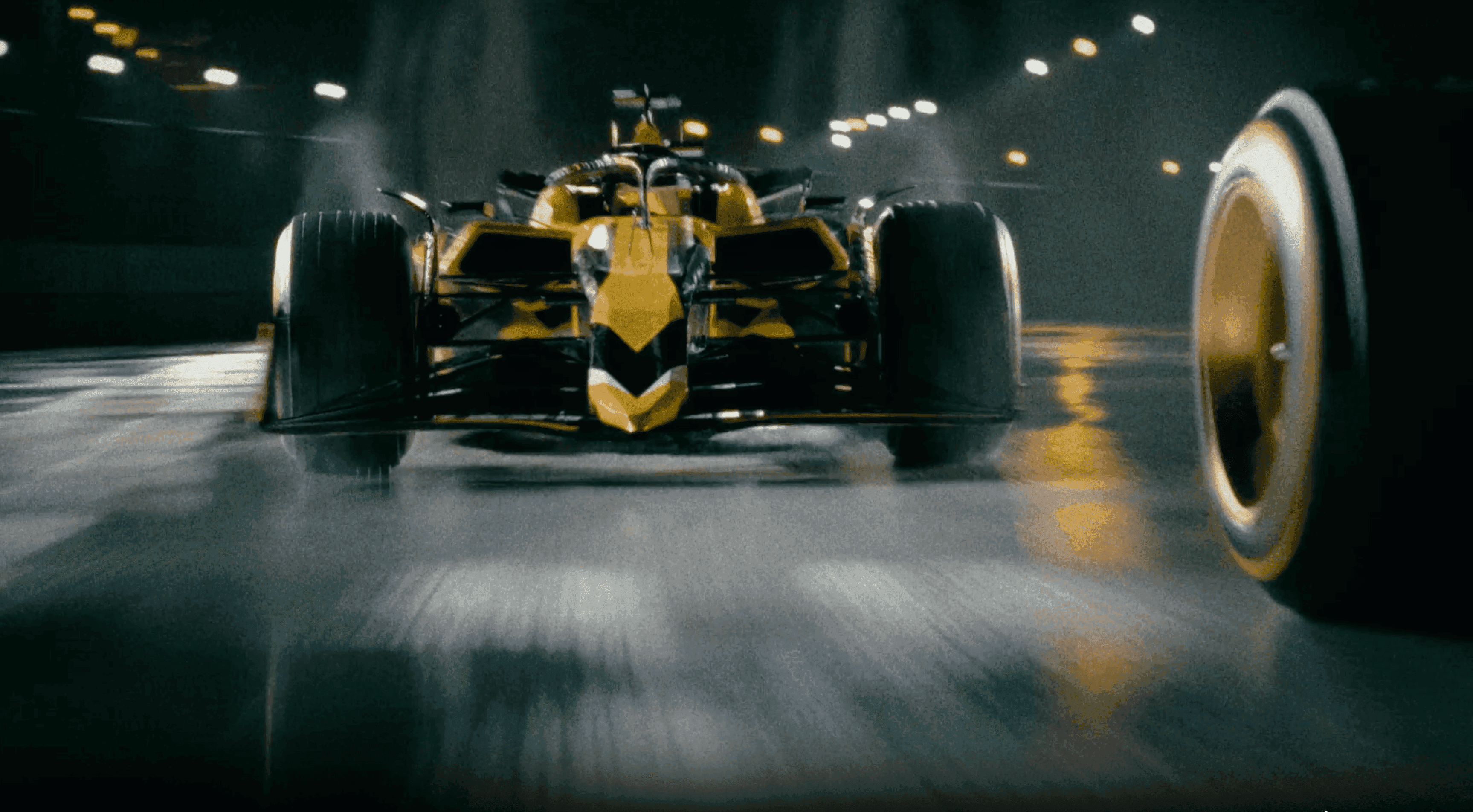 Yellow F1 race car